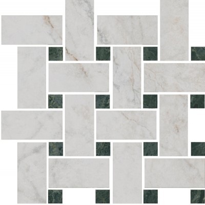 Мозаика T038/SG6540 Серенада мозаичный белый лаппатированный 32x32