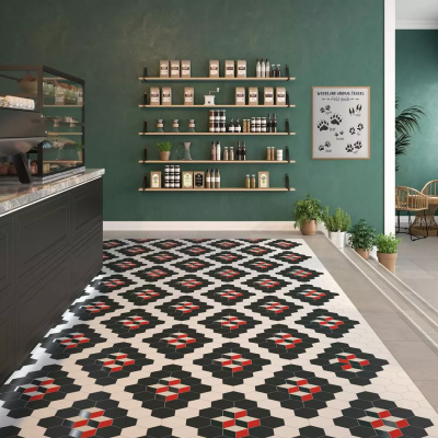 Керамогранит SG1008N Кальсада черный натуральный (37х31 из 9 частей) 10,4х12