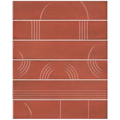 Плитка KMP3STA005RN6X Панно Мажорель красный глянцевый (из 6 частей 6х28,5) 36x28,5x1