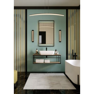 Плитка LSA015 Бордюр Спига белый структура 40*3.4