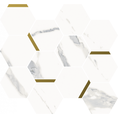 Мозаика 620110000220 Stellaris Statuario White Mosaico Chic Nat 28.3x32.8