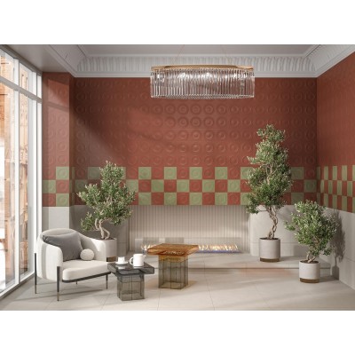 Плитка OBE001 Декор Аква Альта 2 белый матовый структура 20x20x0,95