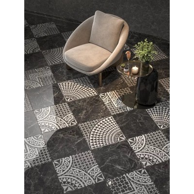 Плитка 11282R Коррер чёрный глянцевый структура обрезной 30x60x1