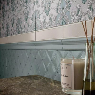 Плитка FMB029 Плинтус Браганса голубой матовый 25х15