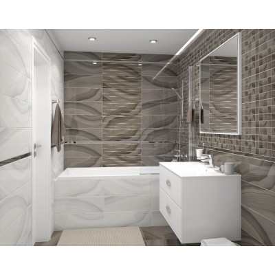 Мозаика MM60085 Agat Декор мозаичный серый 20х60