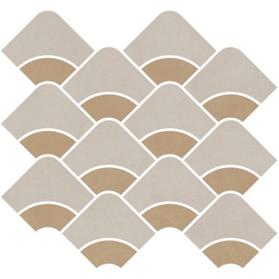 Мозаика KMD2HID009BR Декор Таделакт наборный серый светлый, жёлтый матовый обрезной 30x28x0,9