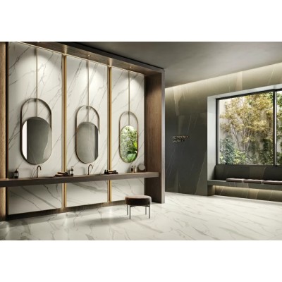 Керамогранит 610130005271 Metropolis Calacatta Gold Battiscopa Nat Rett 7,2x80