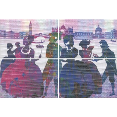 Плитка 19031/3F Карнавал в Венеции черный структурированный 20х9,9