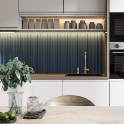 Плитка OBE001 Декор Аква Альта 2 белый матовый структура 20x20x0,95