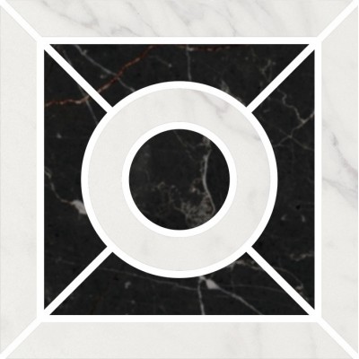 Керамогранит ID93T Декор Фрагонар наборный белый 9,9x9,9x0,9