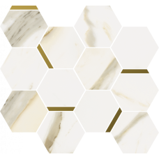 Мозаика 620110000221 Stellaris Calacatta Gold Mosaico Chic Nat 28.3x32.8