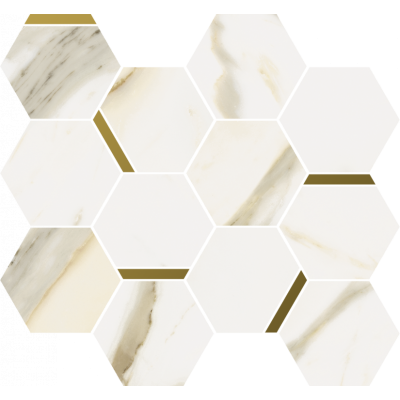 Мозаика 620110000221 Stellaris Calacatta Gold Mosaico Chic Nat 28.3x32.8