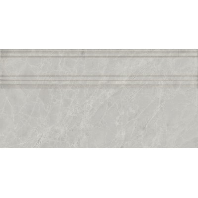 Плитка FME027R Плинтус Риальто серый светлый глянцевый обрезной 20x40x1,6