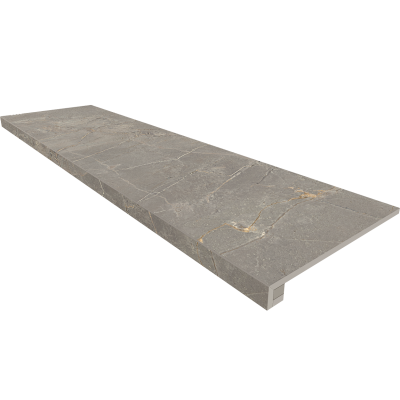 Ступени Комплект Ступень BR03 Bernini Grey 33x120 неполированная с бортиком + Подступенок 14,5x120