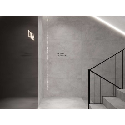 Керамогранит LP6060G0351R Fortezza Grigio PRO серый матовый карвинг R10 STR 59.5х59.5