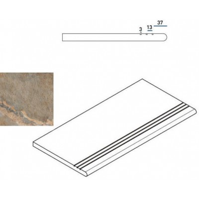 Ступени 620040000025 DARK GRADINO ROUND GRIP 30x60