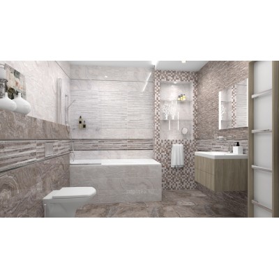 Плитка Marmo тёмно-бежевый мозаика 17-11-11-1190 20х60