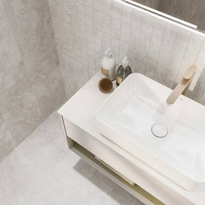 Плитка KMD3STA089BR Декор Литос серый светлый матовый обрезной 30x60x0,9