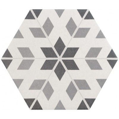 Керамогранит 21357 Hexatile Harmony B&W 17,5x20