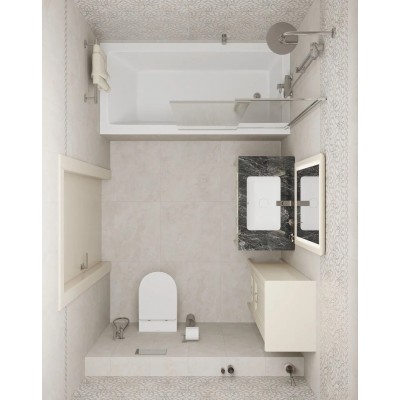 Плитка KMD3STA089BR Декор Литос серый светлый матовый обрезной 30x60x0,9