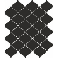 Плитка 65001 Арабески глянцевый черный 26x30