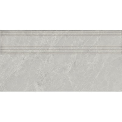 Плитка FME027R Плинтус Риальто серый светлый глянцевый обрезной 20x40x1,6