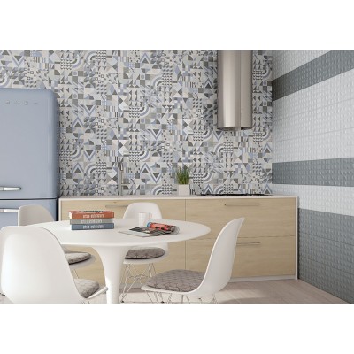 Плитка Cromatica Decor Circles Cold Brillo 25x75