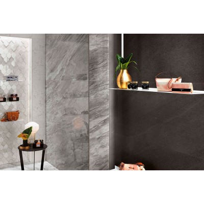 Плитка 9SCN Marvel Nero Marquina Chevron Wall 30,5X25