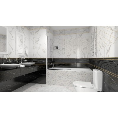 Плитка 1506-0421 Миланезе дизайн Бордюр Римский крема 3,6х60