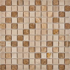 Мозаика PIX274 Emperador Light, Crema Nova из мрамора полированная 23x23 305х305x6