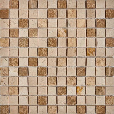 Мозаика PIX274 Emperador Light, Crema Nova из мрамора полированная 23x23 305х305x6