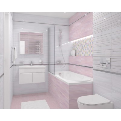 Плитка Декор Spring Race розовый 25х50