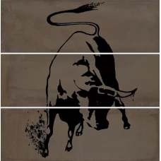 Плитка VB/A21/3x/13062TR Панно Раваль Бык матовый обрезной 90x90x0,9