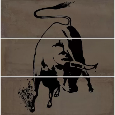 Плитка VB/A21/3x/13062TR Панно Раваль Бык матовый обрезной 90x90x0,9