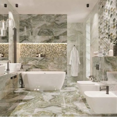 Плитка DG17-10 Hypnose Malachite Decor 10 glossy 30x90