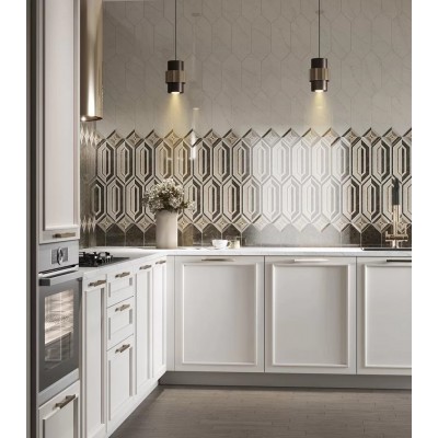 Плитка 35002 Бикуш бежевый темный глянцевый 14х34