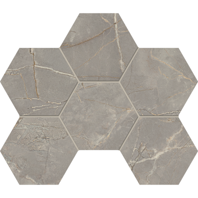 Мозаика BR03 Bernini Hexagon Grey Мозаика полированная 25x28,5