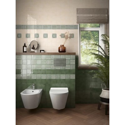 Плитка KMD3STA020GN Декор Бахия 2 бирюзовый глянцевый 9,8x9,8x0,7