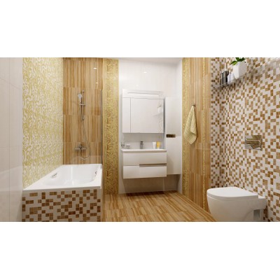 Плитка Декор Ампир бежевый темный 25х50