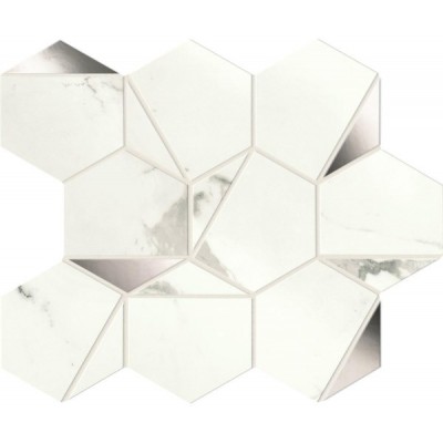 Мозаика A4WV Marvel Statuario Supremo Platino Hex Shiny 25,1x29