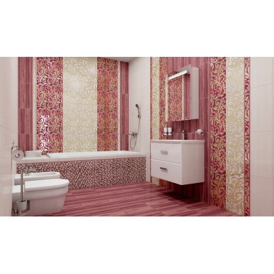 Плитка Декор Ампир бежевый темный 25х50