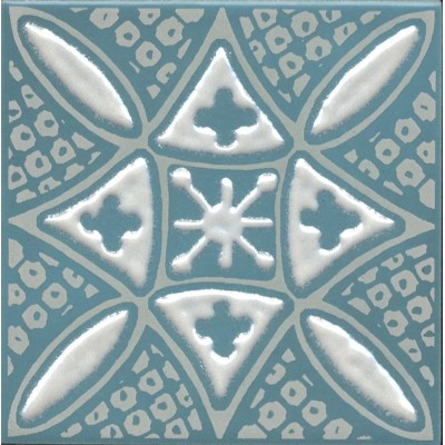 Плитка KMD3STA020GN Декор Бахия 2 бирюзовый глянцевый 9,8x9,8x0,7