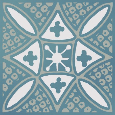 Плитка KMD3STA020GN Декор Бахия 2 бирюзовый глянцевый 9,8x9,8x0,7