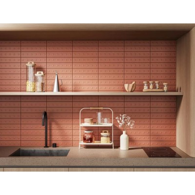 Плитка KM26393 Медина 1 оранжевый матовый структура 6x28,5x1