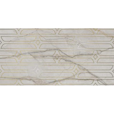 Плитка KMD3STA029BR Декор Ифран серый светлый глянцевый обрезной 60x119,5x0,9