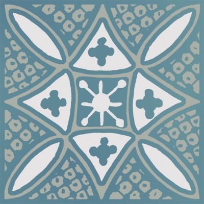 Плитка KMD3STA020GN Декор Бахия 2 бирюзовый глянцевый 9,8x9,8x0,7