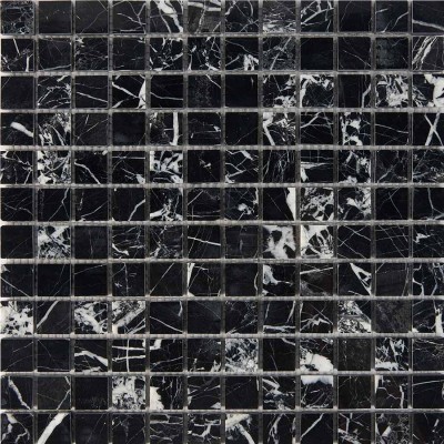 Мозаика PIX251 Black majesty из мрамора полированная 23x23 305х305x6