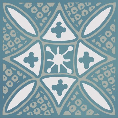 Плитка KMD3STA020GN Декор Бахия 2 бирюзовый глянцевый 9,8x9,8x0,7