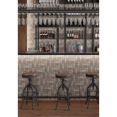 Керамогранит Фальшмозаика EE01 Seed Light Grey Grids Неполированный 39.8x39.8