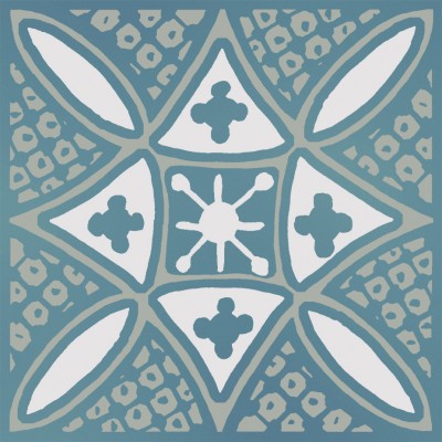 Плитка KMD3STA020GN Декор Бахия 2 бирюзовый глянцевый 9,8x9,8x0,7